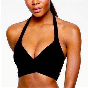 2 piece Athleta bikini halter bra cup wrap top + size M bottom